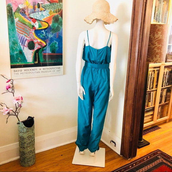 Vintage silk high waisted jogger jumpsuit - Picture 7 of 11